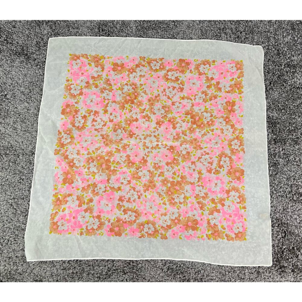 Vintage Floral pattern nylon women square scarf